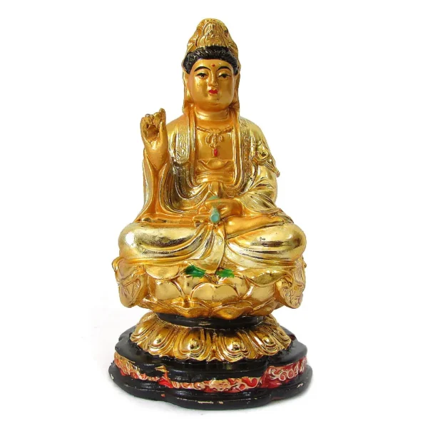 Kuan Yin Dourada 11cm - Deusa da Compaixao