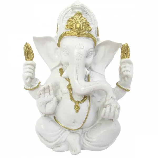 Estatua Ganesha 11cm - Branco