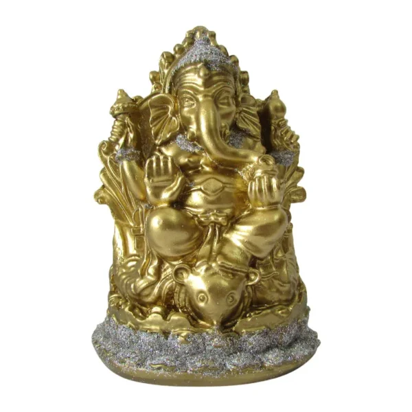 Ganesha Dourado no Trono 13cm