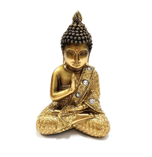 Estatua Buda Coragem Sem Brillho - 14cm