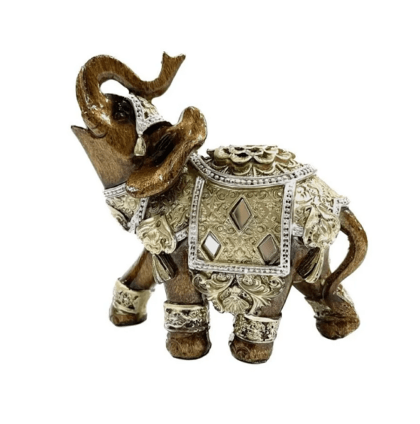 Estatua Elefante em Resina Dourado - 13 Cm - Image 3