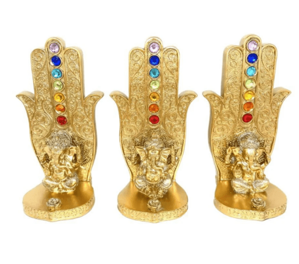 Incensario Mao Hamsa Sete Chakras Ganesha - Modelos Variados - Image 2