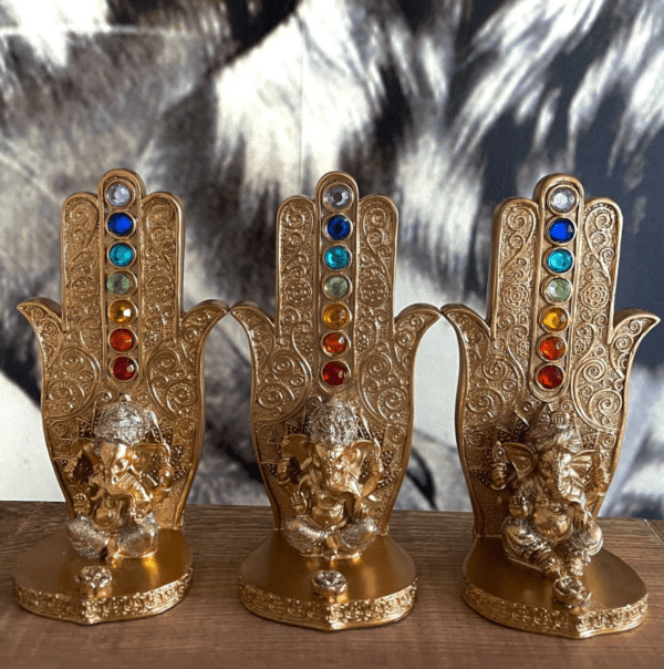 Incensario Mao Hamsa Sete Chakras Ganesha - Modelos Variados